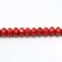 Bambou mer teinte rouge Rondelle Facette 4x6mm x 40cm 