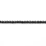 Onyx noir, ronde facette, 3mm x 40cm