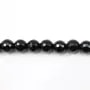 Onyx noir, ronde facette, 8mm x 40cm
