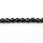 Agate Noire Ronde Facette 6mm