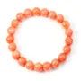 Bracelet bambou de  mer teinte orange pêche Boule Ronde 10 MM