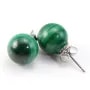 Boucles d'oreilles : malachite & argent 925 10mm x 2pcs 