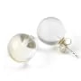 Boucles d'oreilles : cristal de roche & argent 925 12 mm x 2pcs 