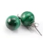 Boucles d’oreilles : malachite & argent 925 12mm x 2pcs 