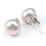 Boucle d'oreille argeng 925  perle d'eau douce 9MM x 2pcs 