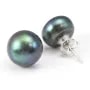 Boucle d'oreille argent 925 perle d'eau douce 12mm x 2pcs