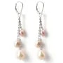 Boucles d'oreilles en argent 925 & perle goutte rose 