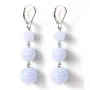 Boucle d'oreille argent 925  Dormeuse  calcedoine  3 boucle x 2pcs