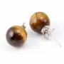Earring silver 925 eye tiger 10mm x 2pcs 