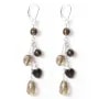 Boucle d’oreille argent 925 Quartez fume  x 2pcs