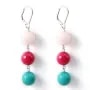 Boucle d'oreille argent 925  jade teinte  x 2pcs