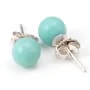 Boucle d'oreille argent 925 amazonite 6mm x  2pcs 