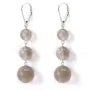 Boucle d'oreille argent 925 agate grise x 2pcs
