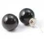 Earring silver 925 black agate 10mm   x 2pcs 