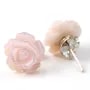 Boucle d'oreille argent 925 nacre rose  en fleur 10mm x 2pcs