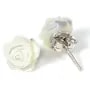 Boucles d'oreilles : nacre blanc en  fleur & argent 925 8mm x 2 st 
