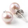 Boucle d'oreille argent 925 perle d'eau douce 8mm x 2pcs
