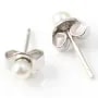 Boucle d'oreuille argent 925 perle d'eau douce blanc 3mm  x 2pcs
