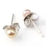 Boucle d'oreille argent 925 perle d'eau douce 3mm x 2pcs