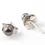 Boucle d'oreille argent 925 perle d'eau douce 3mm x 2pcs
