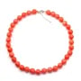 Collier simple Bamboo de mer teinté orange ronde 11mm