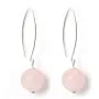 Boucle d'oreille argent 925 quartez rose rond x 2pcs