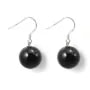 Boucle d'oreille argent 925 agate noir 12mm x 2pcs