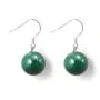 Boucles d'oreilles argent 925 malachite 12mm x 2pcs  