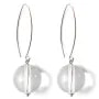 Boucle d'oreille argent 925 cristal de roche 12mm x 2 st 