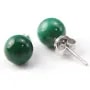 Boucles d'oreilles argent 925 malachite 6mm x 2pcs 
