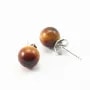 Earring silver 925 eye tiger 8mm x 2pcs 
