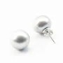Boucle d'oreille argent 925 perle d'eau douce grise 14mm x 2pcs