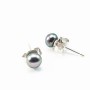 Boucle d'oreille argent 925 perle d'eau douce 4mm x 2pcs