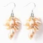 Boucles d'oreuille argent 925 perle d'eau douce saumon 6mm grappe de raisin  x 2pcs