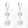 Boucle d'oreille argent 925 deux boules cristal de roche12mm x 2pcs 