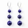 Boucle d'oreille argent 925 lapis lazuli  x 2pcs