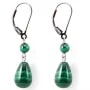 Earrings :  malachite & dormeuse silver 925 x 2pcs  