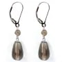 Earrings : smokey quartz & dormeuse silver 925 x 2pcs  
