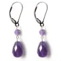 Boucles d'oreilles : améthyste & dormeuse argent 925  x 2pcs 