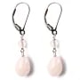 Earrings : rose quartz & dormeuse silver 925 x 2pcs  