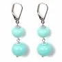 Boucles d'oreilles argent 925 2 boules amazonite rond facette x 2pcs