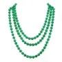 Sautoir agate vert  ronde 8.5mm 130cm 