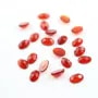 Cabochon cornaline ovale facette 4x6mm x 4pcs