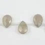 Agate grise goutte plate facette 10x14mm x 1pc