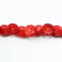 Bambou mer teinte rouge Fleur 8mm x 40cm 