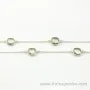 Sterling Silver Chain with Prasiolite qsuare of 11mm x 50cm 