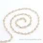 Chaîne Argent Doré avec Quartz Rose en 4-5mm x 20cm