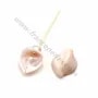 Pink mother-of-pearl in leaf shape 10mm x 1pc  