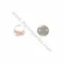 Nacre blanche ronde plate 8mm x 4pcs