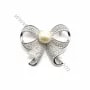 Argent 925 zirconium épingle à broche 30x37mm x 1pc